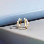 Open Double Row Hoops, 14K Gold Vermeil, 1/2 ct Lab Grown Diamond-1