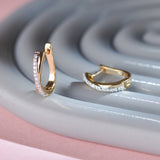 Criss Cross Diamond Hoops