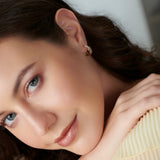 Striped Medium Diamond Hoops