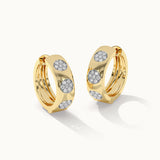 Round Station Cluster Diamond Hoops