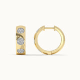 Round Station Cluster Diamond Hoops
