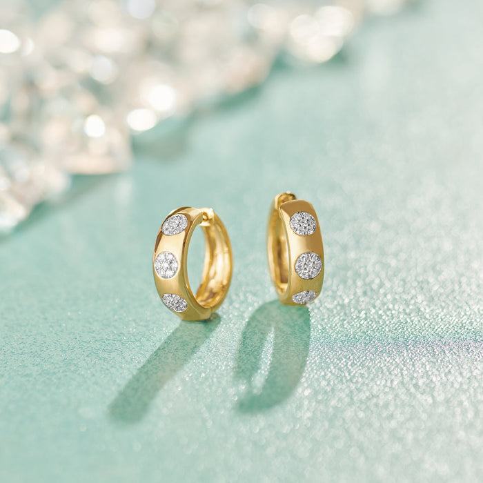 Round Station Cluster Diamond Hoops