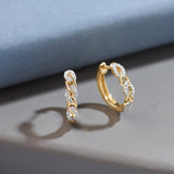 Chain Link Diamond Hoops, 14K Gold Vermeil, 1/3 ct Lab Grown Diamond-4