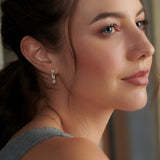 Chain Link Diamond Hoops, 14K Gold Vermeil, 1/3 ct Lab Grown Diamond-2