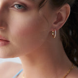 Slender Medium Diamond Hoops, 14K Gold Vermeil, 1/3 ct Lab Grown Diamond-2