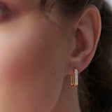 Small Rectangular Diamond Hoops