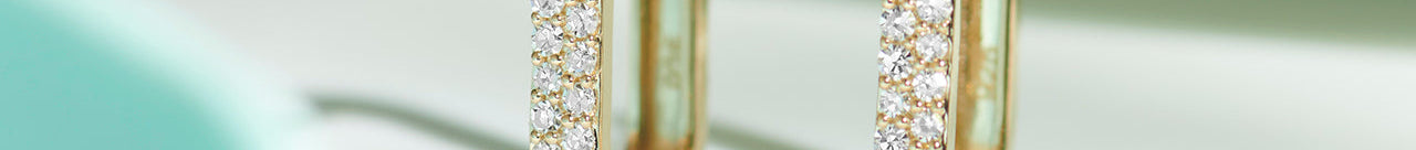 Small Rectangular Diamond Hoops