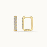 Small Rectangular Diamond Hoops