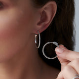 Large Pave Diamond Hoops