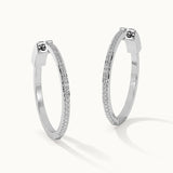 Large Pave Diamond Hoops