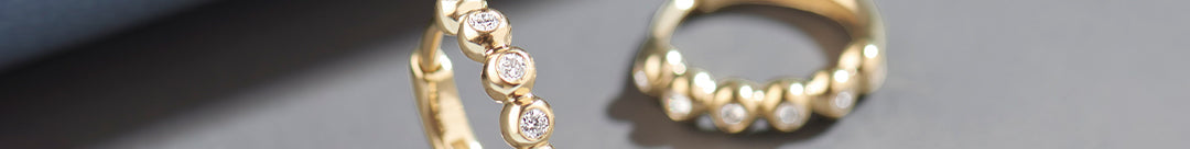 Bezel-Set Diamond Hoops