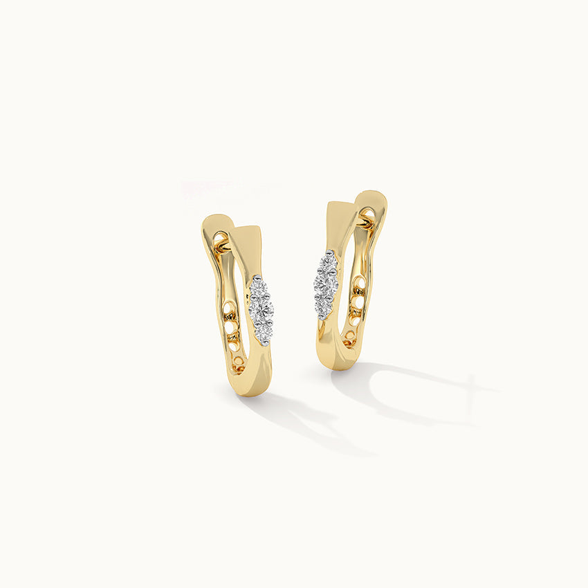 Trio Small Diamond Hoops, 14K Gold Vermeil, 1/10 ct Lab Grown Diamond-3