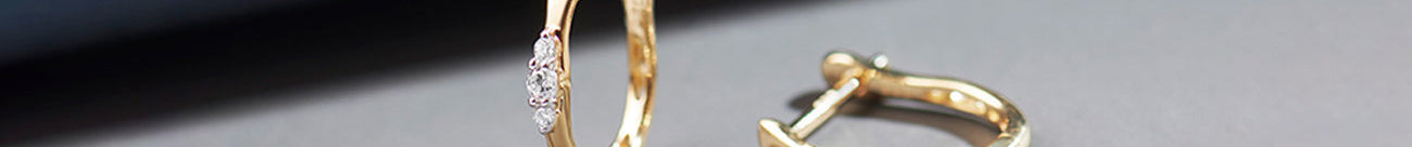 Trio Small Diamond Hoops, 14K Gold Vermeil, 1/10 ct Lab Grown Diamond-1