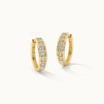 Ladder Diamond Hoops, 14K Gold Vermeil, 1/2 ct Lab Grown Diamond-3