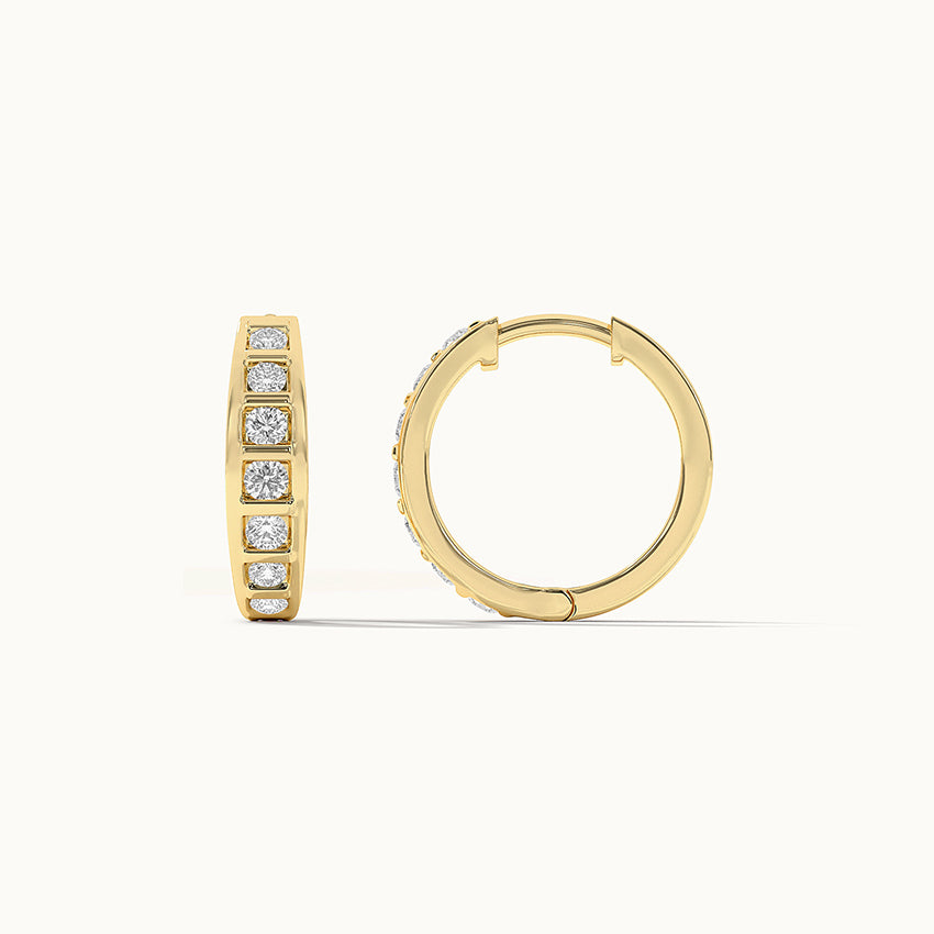 Ladder Diamond Hoops, 14K Gold Vermeil, 1/2 ct Lab Grown Diamond-6