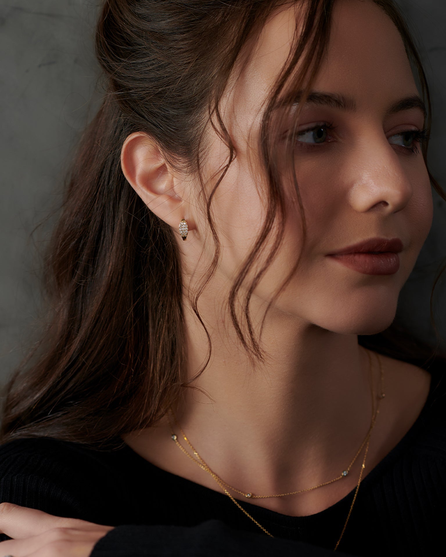 Petal Diamond Hoops, 14K Gold Vermeil, 1/3 ct Lab Grown Diamond-5