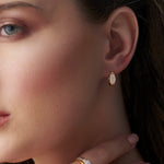Petal Diamond Hoops, 14K Gold Vermeil, 1/3 ct Lab Grown Diamond-2