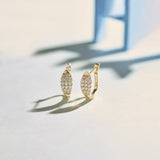 Petal Diamond Hoops, 14K Gold Vermeil, 1/3 ct Lab Grown Diamond-1