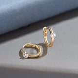 Small Single Diamond Hoops
