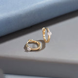 Small Single Diamond Hoops