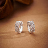 Three Row Diamond Hoops