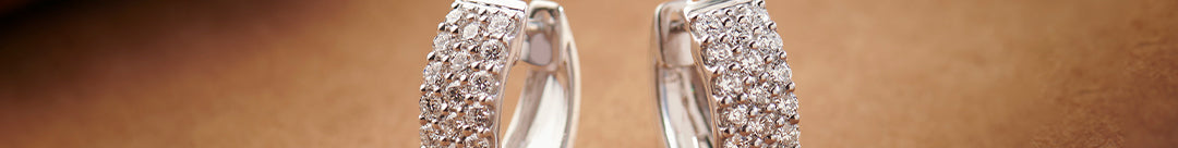 Three Row Diamond Hoops