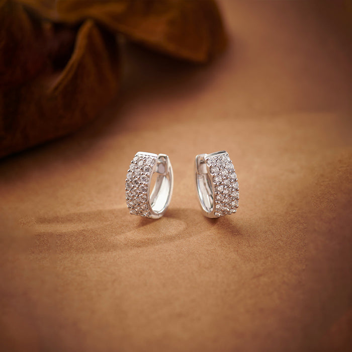 Three Row Diamond Hoops