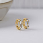Fine Small Diamond Hoops, 14K Solid Gold, 1/5 ct Lab Grown Diamond-7