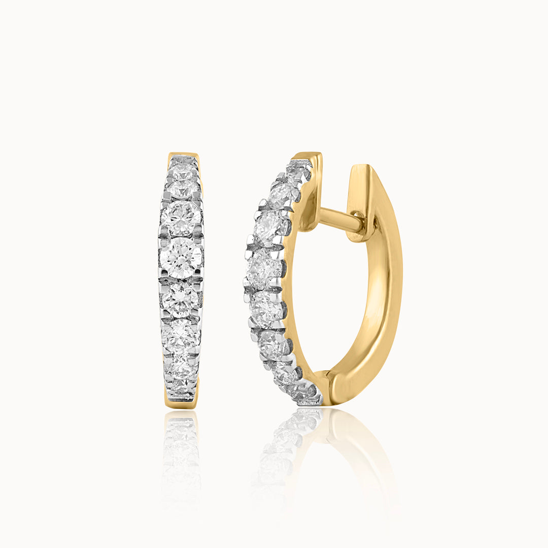 Tapered Classic Diamond Hoops, 14K Gold Vermeil, 1/2 ct Lab Grown Diamond-3