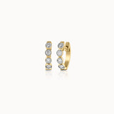 Bezel Set Diamond Hoops, 14K Gold Vermeil, 1/3 ct Lab Grown Diamond-3