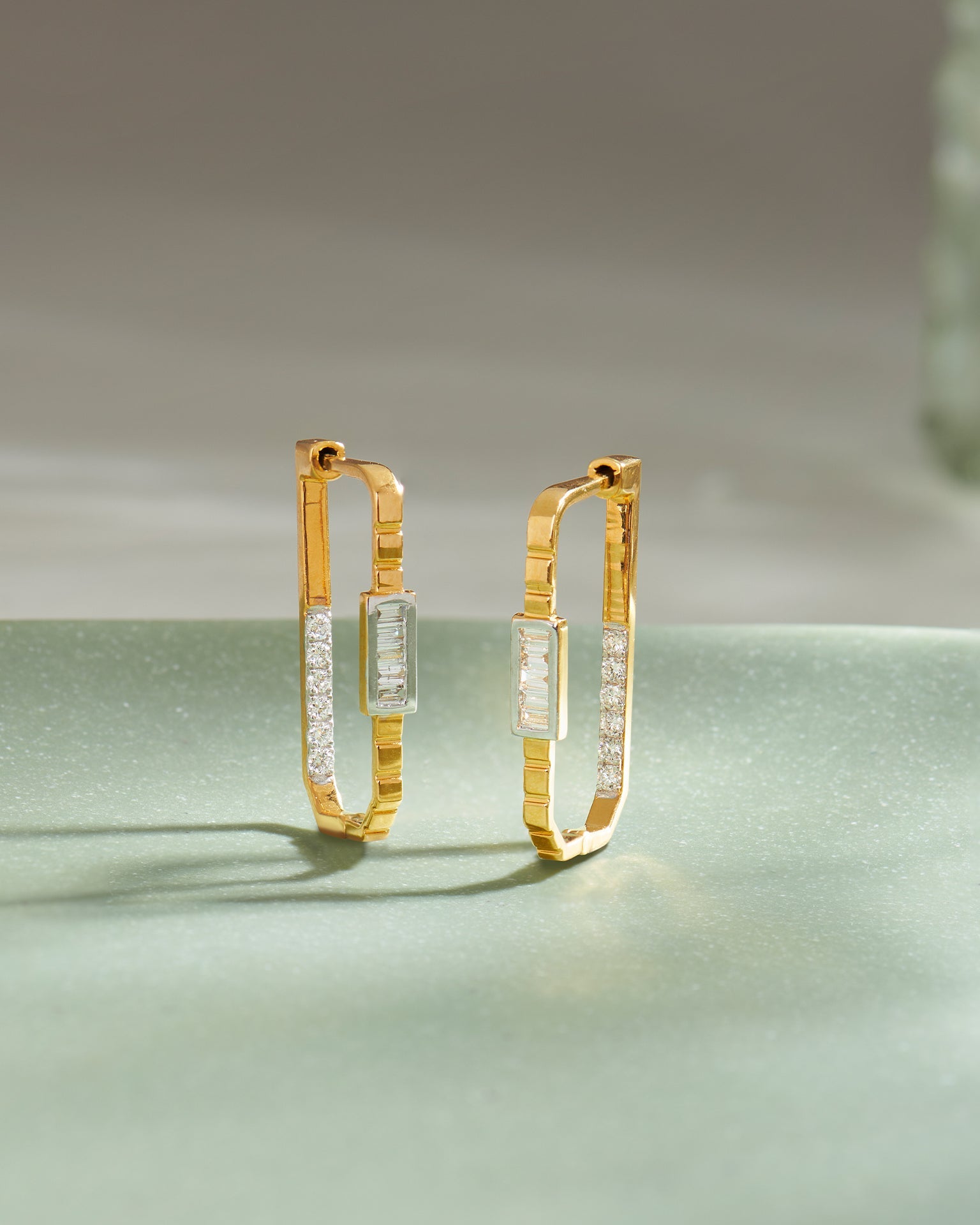 Duo Shine Hoops, 14K Gold Vermeil, 1/2 ct Lab Grown Diamond-9