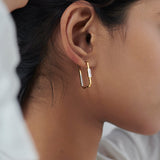 Duo Shine Hoops, 14K Gold Vermeil, 1/2 ct Lab Grown Diamond-2
