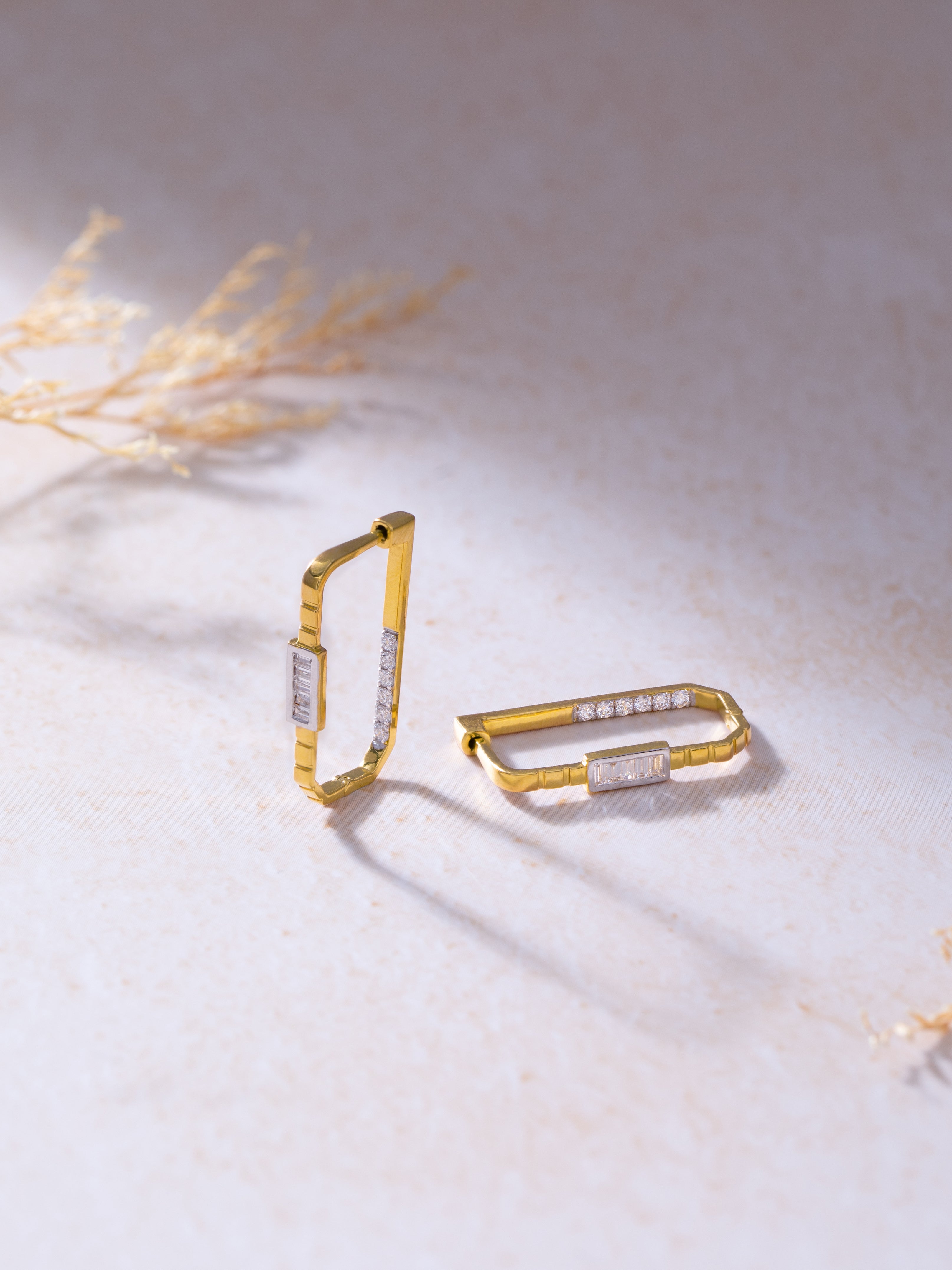 Duo Shine Hoops, 14K Gold Vermeil, 1/2 ct Lab Grown Diamond-8