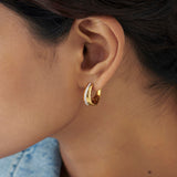 Bold Texture Diamond Hoops