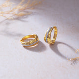 Bold Texture Diamond Hoops