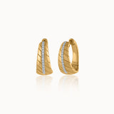 Bold Texture Diamond Hoops