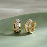 Chunky Diamond Hoops, 14K Gold Vermeil, 3/4 ct Lab Grown Diamond-6