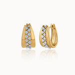 Chunky Diamond Hoops, 14K Gold Vermeil, 3/4 ct Lab Grown Diamond-3
