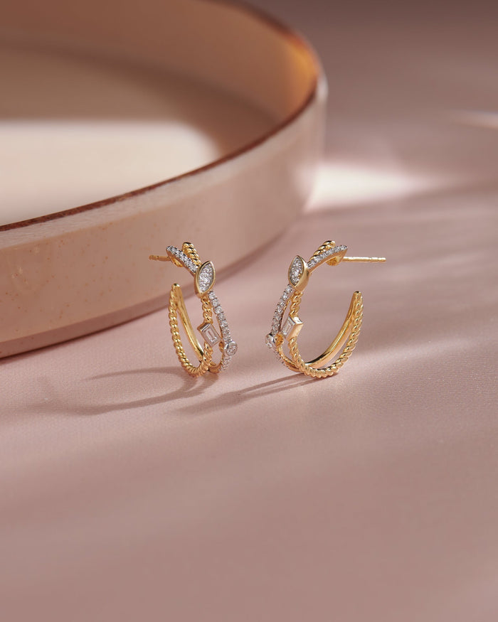 Starlit Diamond Hoops