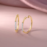 Twisted Round Diamond Hoops
