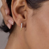 Texture J-Hoop Diamond Earrings
