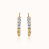Texture J-Hoop Diamond Earrings