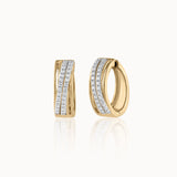 Twin Line Diamond Hoops