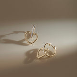 Dancing Heart Diamond Hoops