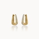 Bold Tri Diamond Hoop Earrings