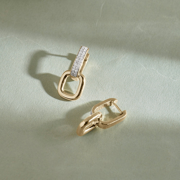Link Diamond Gleam Hoops