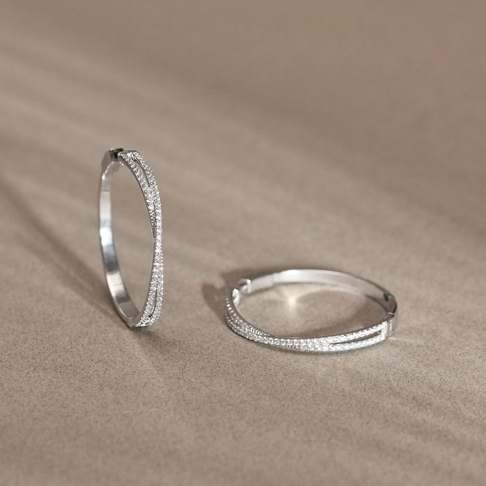 Crossover Diamond Large Hoops