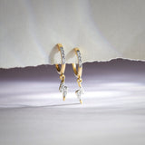 Thunder Dangler Hoops, 14K Gold Vermeil, 1/8 ct Lab Grown Diamond-5