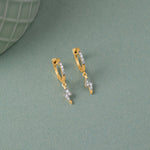 Thunder Dangler Hoops, 14K Gold Vermeil, 1/8 ct Lab Grown Diamond-3