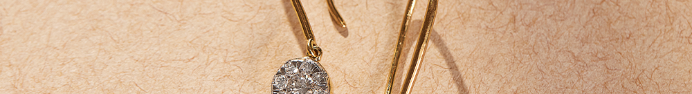 Round Cluster Diamond Drop Earrings